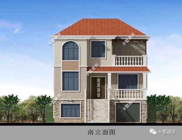 5室2廳4衛(wèi)帶車庫(kù)的三層歐式別墅設(shè)計(jì)圖，簡(jiǎn)約大氣，20多萬(wàn)能建這樣一套別墅也是很超值了！