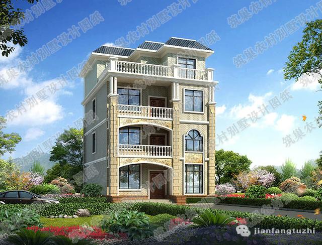 三層半四層農(nóng)村別墅全套設(shè)計圖，造價低又適用