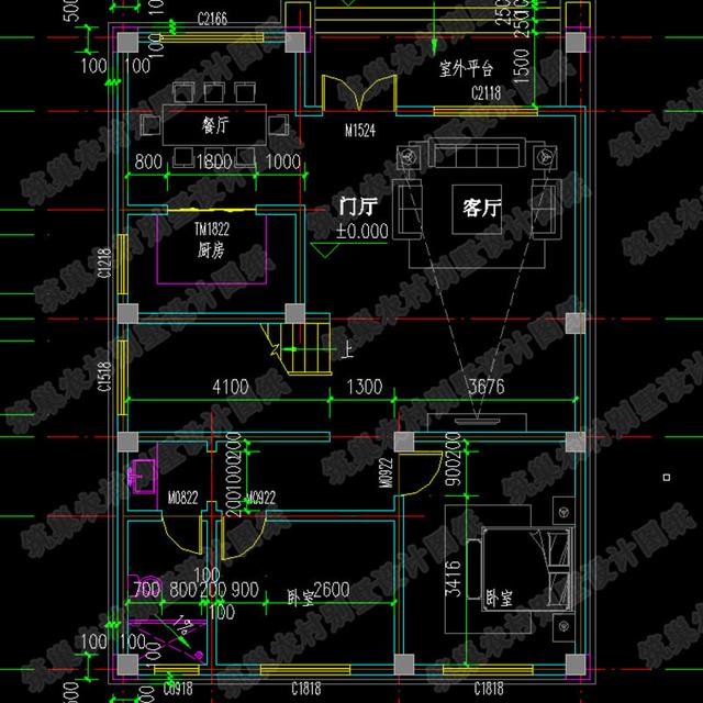 三層半四層農(nóng)村別墅全套設(shè)計圖，造價低又適用