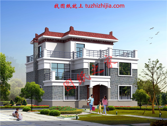 三層平頂樓房設計圖,外觀大氣美觀,內部結構更是精致實用