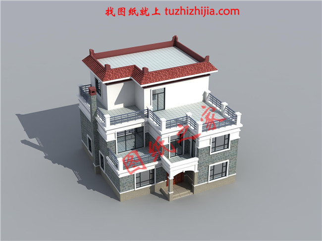 三層平頂樓房設計圖,外觀大氣美觀,內部結構更是精致實用