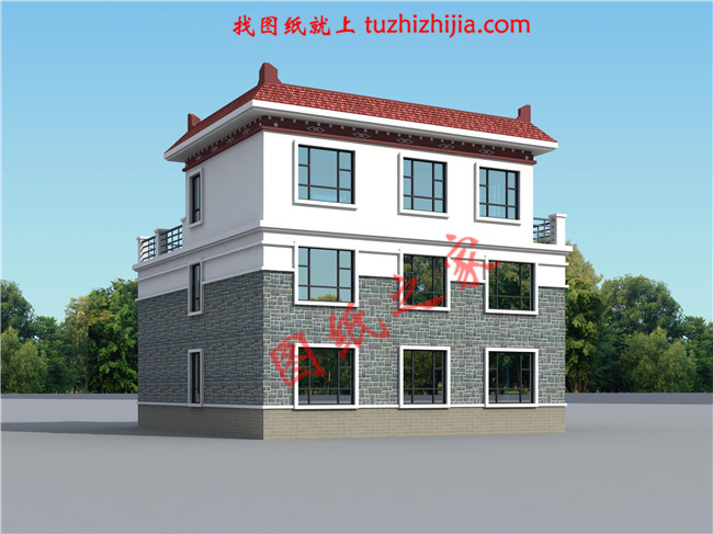 三層平頂樓房設計圖,外觀大氣美觀,內部結構更是精致實用