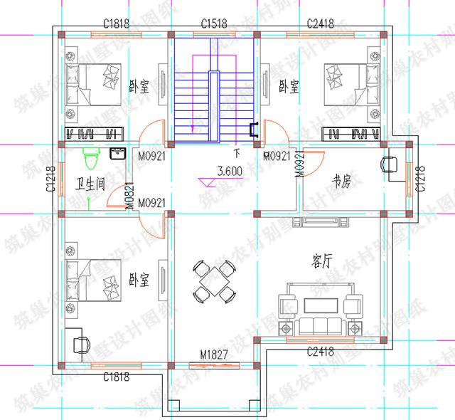2廳4臥二層農村自建房，12×12米，造價25萬，簡單實用