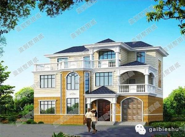 2款三層農村別墅戶型設計圖，帶車庫，造價50萬左右