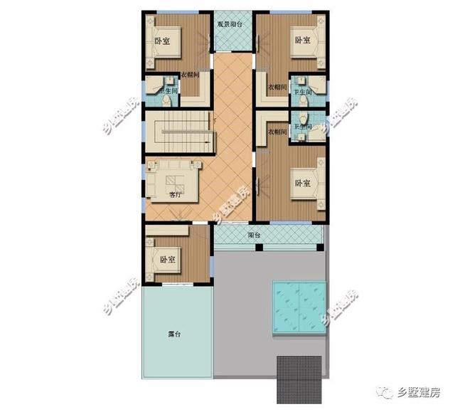 360平農(nóng)村四合院別墅設(shè)計(jì)圖，黛瓦白墻，簡約大方，還有陽光房+健身房