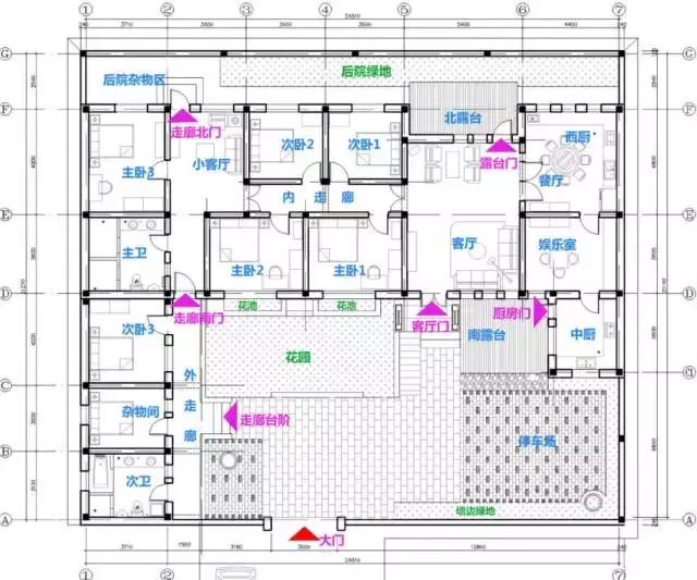 80后小伙為北京岳父定專門制的一層別墅設計圖，面積五百平建出了豪宅的氣勢！