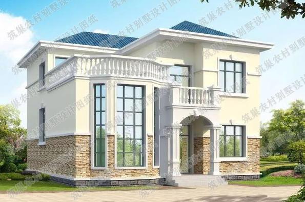 農村二層別墅設計圖：20萬2廳5臥11×12帶挑空客廳，現在年輕人都喜歡的設計方式