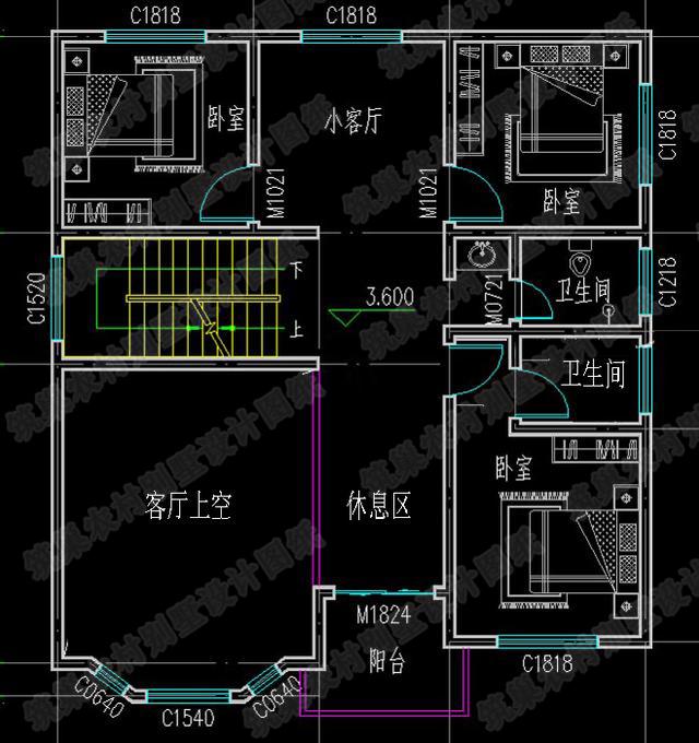 農(nóng)村二層別墅圖，20萬(wàn)133㎡2廳5臥帶挑空客廳落地窗，一起來(lái)看看