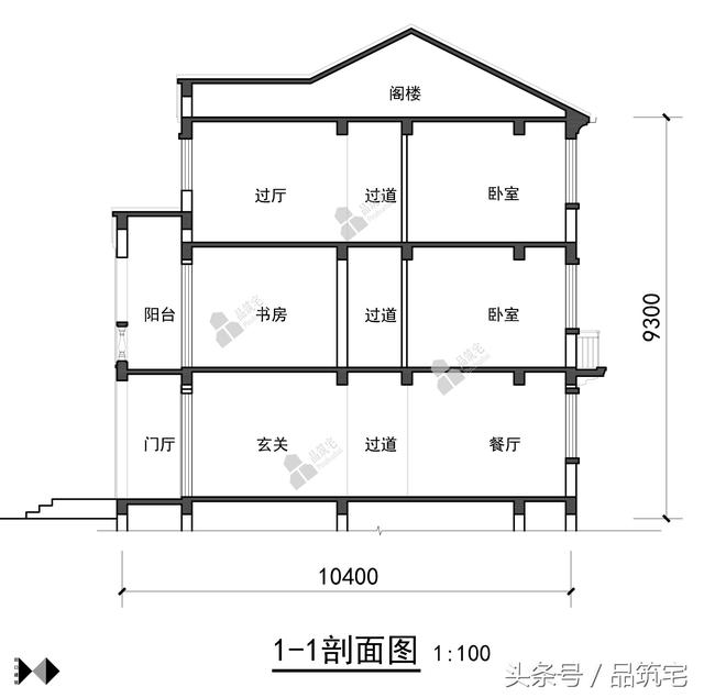 12X10三層西班牙風(fēng)格別墅圖，戶型方正、緊湊實用，有露臺有陽光房有院子，一家共享天倫~