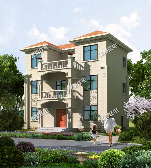 12x7.3米三層農(nóng)村別墅圖，布局實用造價低，溫暖卻不張揚，想給它99個贊