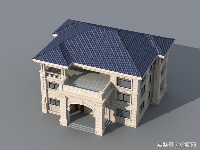 一款精美的歐式風格別墅圖，三層樣式占地120平，漂亮至極！