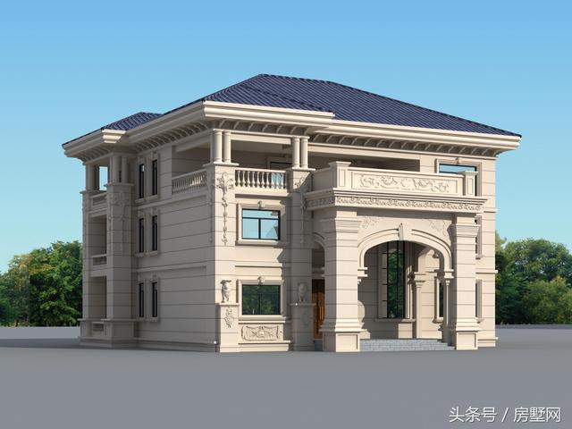 一款精美的歐式風格別墅圖，三層樣式占地120平，漂亮至極！
