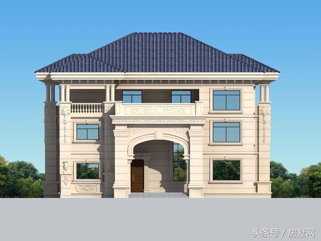 一款精美的歐式風格別墅圖，三層樣式占地120平，漂亮至極！