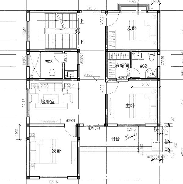 二層平屋頂自建房設計圖，20萬2廳4臥10×13米一樓帶神位+主臥套房