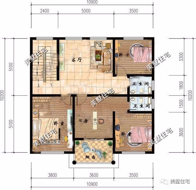 適合農村宅基地大小5款別墅戶型圖，每款都不超過120平，外觀大方造價還便宜