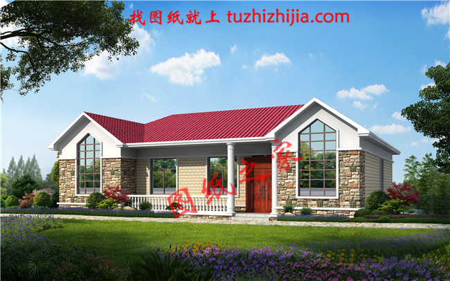 農村蓋房設計大全一層房子的設計圖紙,色調清新靚麗