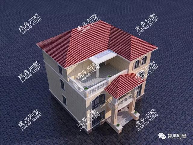 兩棟同款造型的三層別墅圖，第一棟旋轉(zhuǎn)樓梯，第二棟是回字形樓梯，都同樣很美