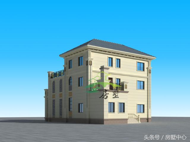 適用于兩代人居住的三層別墅圖，門第建造非常漂亮，內部功能區齊全