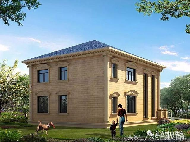 10X13.6米二層歐式風格別墅圖，小面積也能建的這么氣派，堪比百萬豪宅