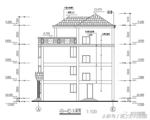 120平新農村框架結構別墅圖，三層半+挑空客廳+大露臺，超氣派超流行的一款別墅