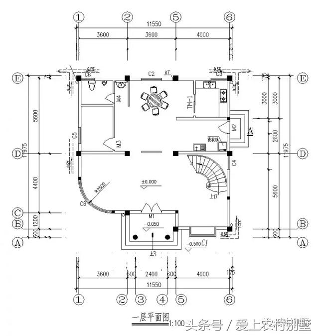 120平新農村框架結構別墅圖，三層半+挑空客廳+大露臺，超氣派超流行的一款別墅