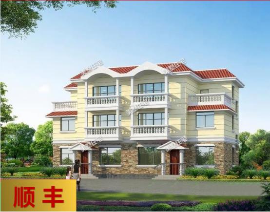 4款農村雙拼別墅圖，不同風格簡單實用造價低，兄弟一起建房的最佳選擇