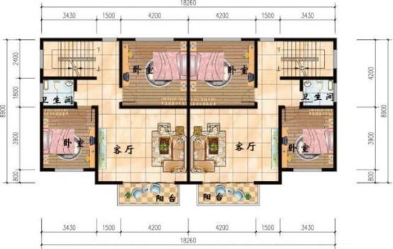 4款農村雙拼別墅圖，不同風格簡單實用造價低，兄弟一起建房的最佳選擇