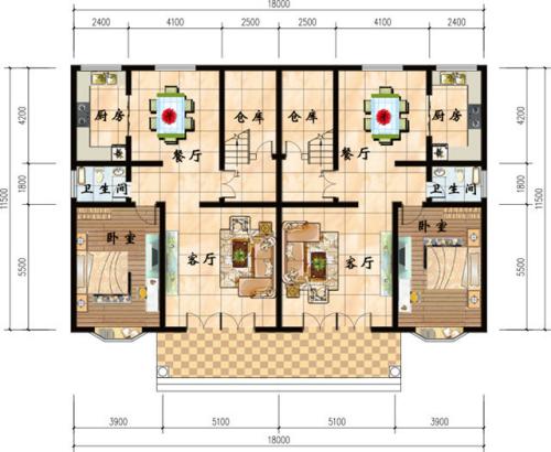 4款農村雙拼別墅圖，不同風格簡單實用造價低，兄弟一起建房的最佳選擇