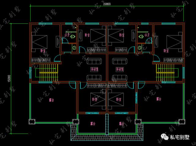 新款三層大氣歐式雙拼聯(lián)拼別墅設(shè)計圖，看了都喜歡
