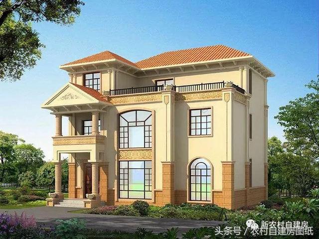 4款豪華農村自建別墅圖，款款帶堂屋，配以園林庭院，假山水景，這樣的豪宅城里人有再多的錢也買不起。