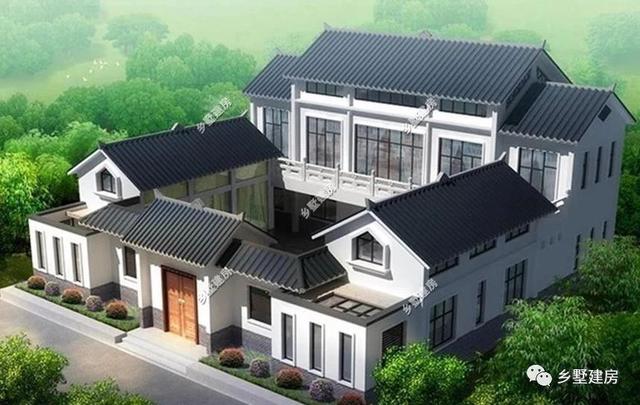 50萬農(nóng)村四合院雙拼別墅設(shè)計圖，小院露臺車庫一應(yīng)俱全
