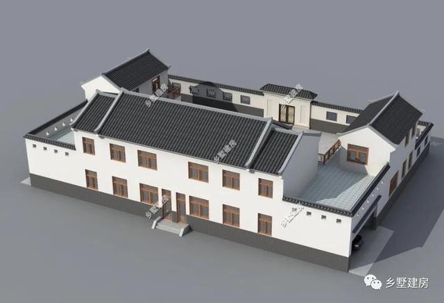50萬農(nóng)村四合院雙拼別墅設(shè)計圖，小院露臺車庫一應(yīng)俱全