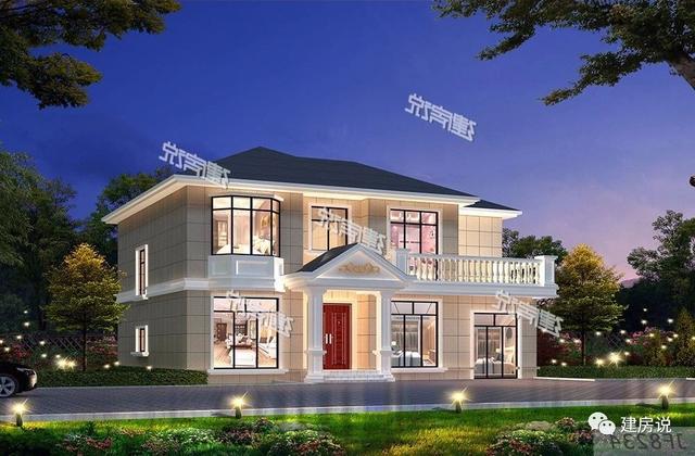 3套二層歐式別墅圖，現代亮麗的外觀，第1套26萬建，可以說非常便宜了