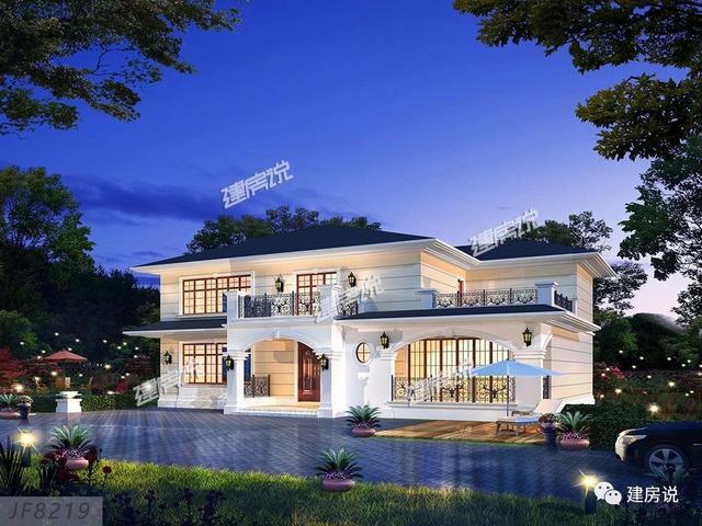 3套二層歐式別墅圖，現代亮麗的外觀，第1套26萬建，可以說非常便宜了