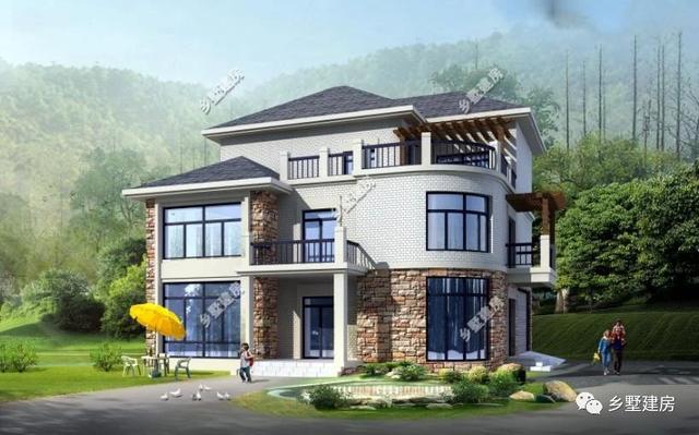 新款階梯式外觀三層四合院別墅圖，快來看看，內外兼修！