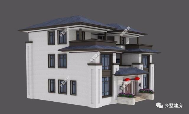 新款階梯式外觀三層四合院別墅圖，快來看看，內外兼修！