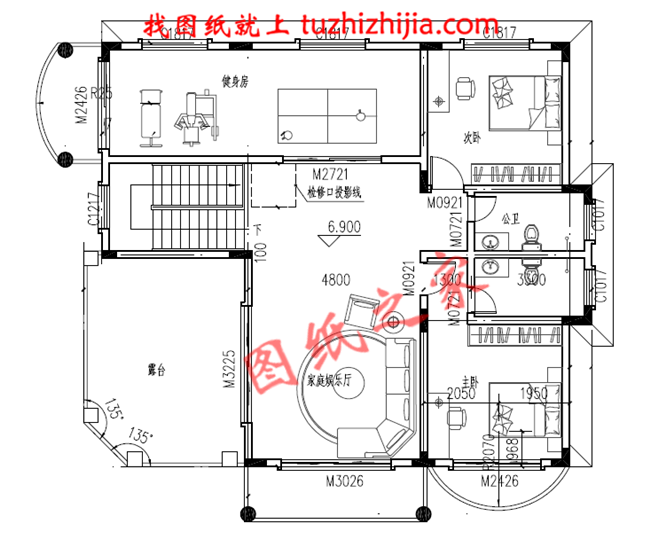 最新農(nóng)村三層樓房設(shè)計(jì)圖紙,客廳中空,采用暖黃色為主色