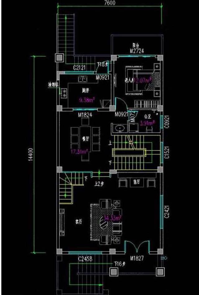 不怕宅基地小，推薦三款開間只有7米的農村自建房設計圖，經濟實用，還帶車庫