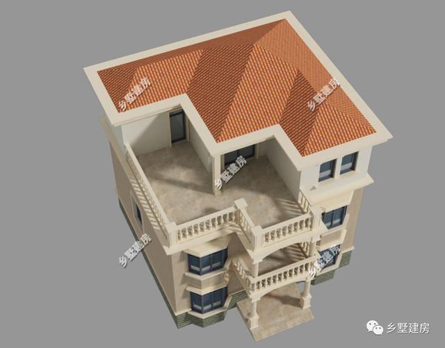 27萬就能建的10X9米農村三層別墅設計圖，8室2廳還帶露臺