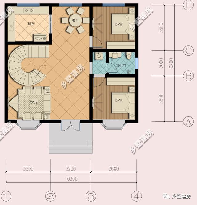 27萬就能建的10X9米農村三層別墅設計圖，8室2廳還帶露臺