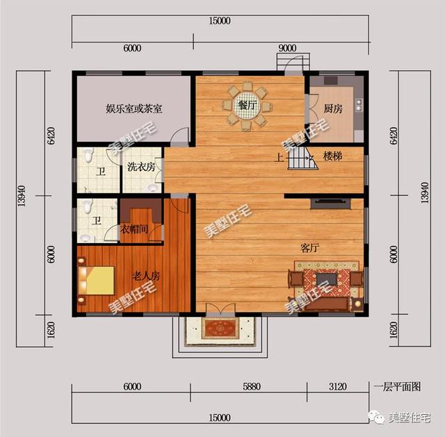 外觀精致的二層別墅設計圖，大客廳+陽光房，盡享陽光鄉村生活