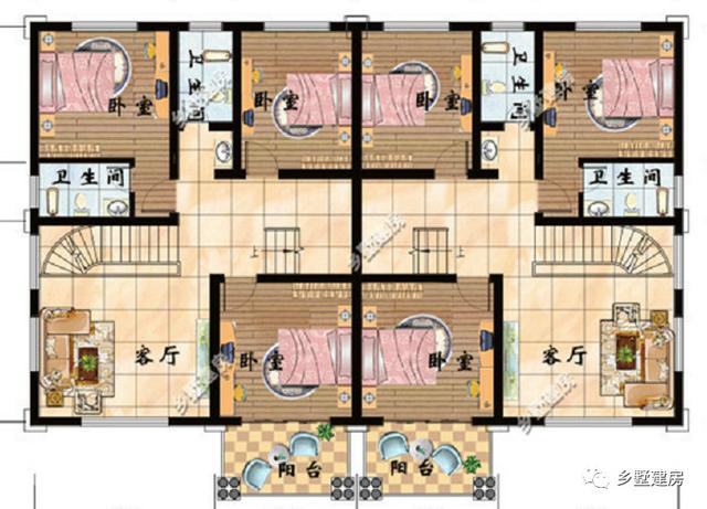 一套圖紙建兩棟別墅，在農村自建房就需要這樣的設計圖紙，既方便又省錢