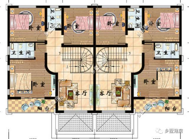 一套圖紙建兩棟別墅，在農村自建房就需要這樣的設計圖紙，既方便又省錢