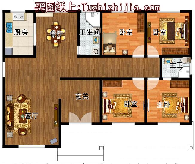 四川業主20萬建農村一層房屋設計圖,住這活到99歲不是問題！