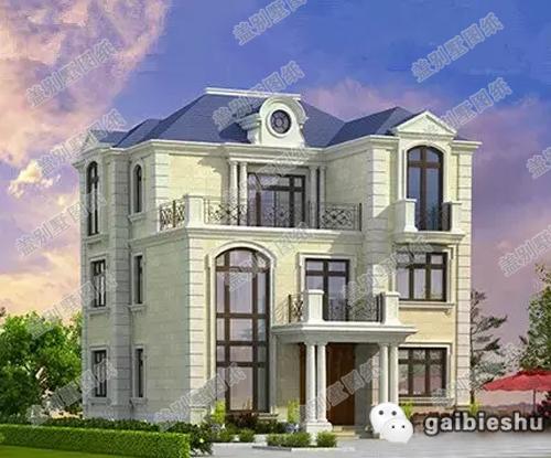 11×11米30萬4廳5臥三層帶挑空客廳+旋轉樓梯農村別墅設計圖