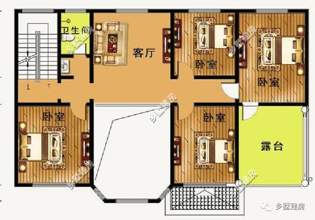 外觀簡(jiǎn)單明了，帶挑空客廳、大露臺(tái)和車(chē)庫(kù)的農(nóng)村自建別墅設(shè)計(jì)圖，你想要的樣子它都有