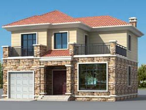 3廳4臥帶車庫二層簡約別墅設計圖，造價20萬左右，復古的時尚