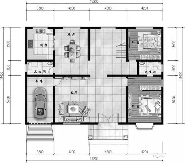 16×11米3廳7臥農村二層自建房，造價35萬，帶閣樓