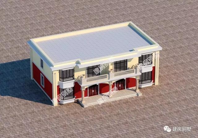 兩層雙拼別墅設(shè)計(jì)圖，18×10米，造價(jià)34萬(wàn)，簡(jiǎn)單實(shí)用，南北通透平屋頂設(shè)計(jì)