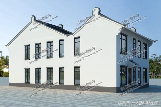 2棟新中式別墅設計圖，傳統形式結合現代建筑元素建成的三合院，當下農村蓋房的新選擇！